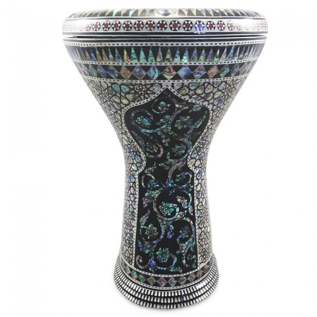 Gawharet El Fan 17'' Egyptian Black Widow With Blue Mother of Pearl  Darbuka Doumbek - Blemish